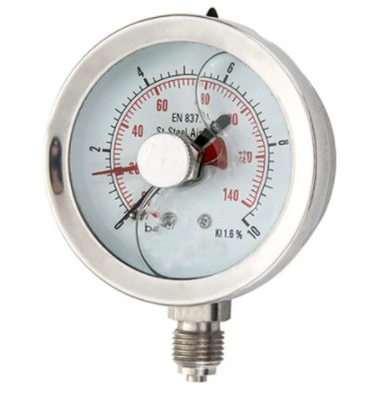 150mm 6,0" Glyzerin gefüllter Wasser-Manometer-roter justierbarer Trockengleichrichter